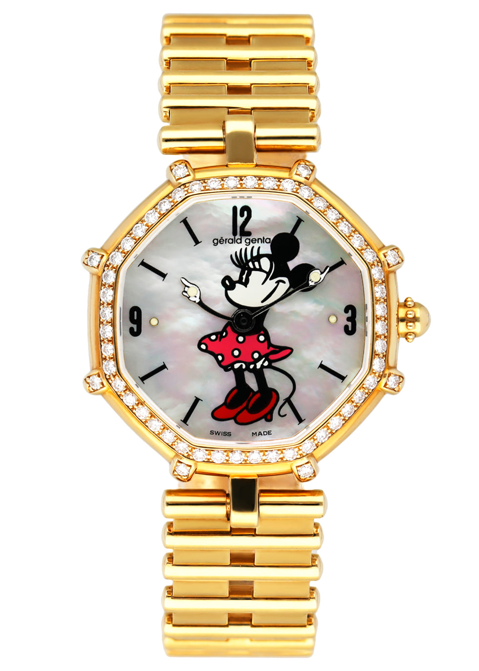 G rald Genta Disney G.3250.7 Minnie Mouse Dial Ladies Watch Box Papers