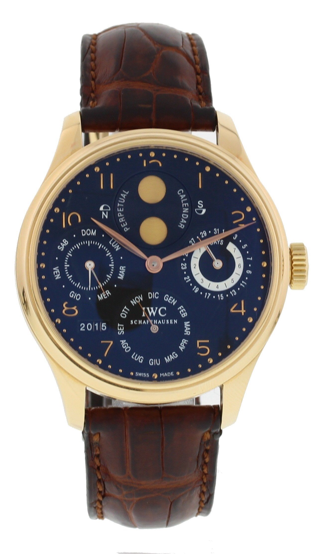 IWC Portuguese IW503202 18k Rose Gold 7 Day Perpetual Calendar