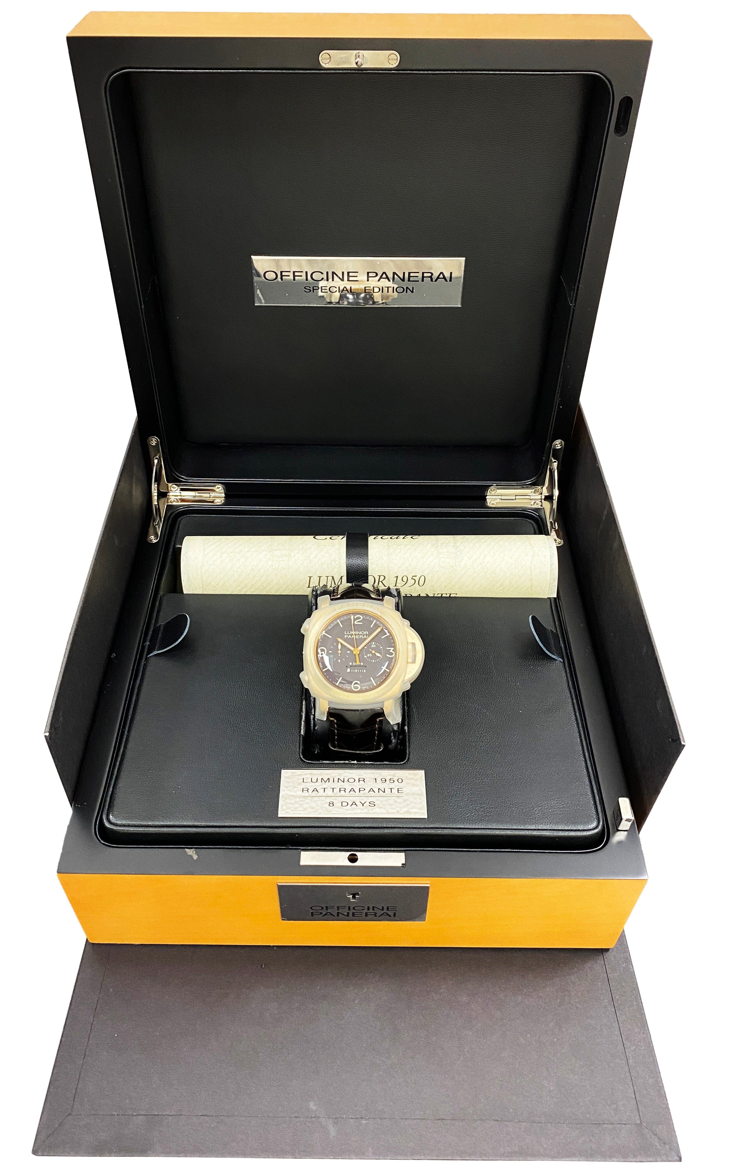 Panerai Luminor 1950 8 Days Rattrapante PAM00319 Mens Watch Box Papers