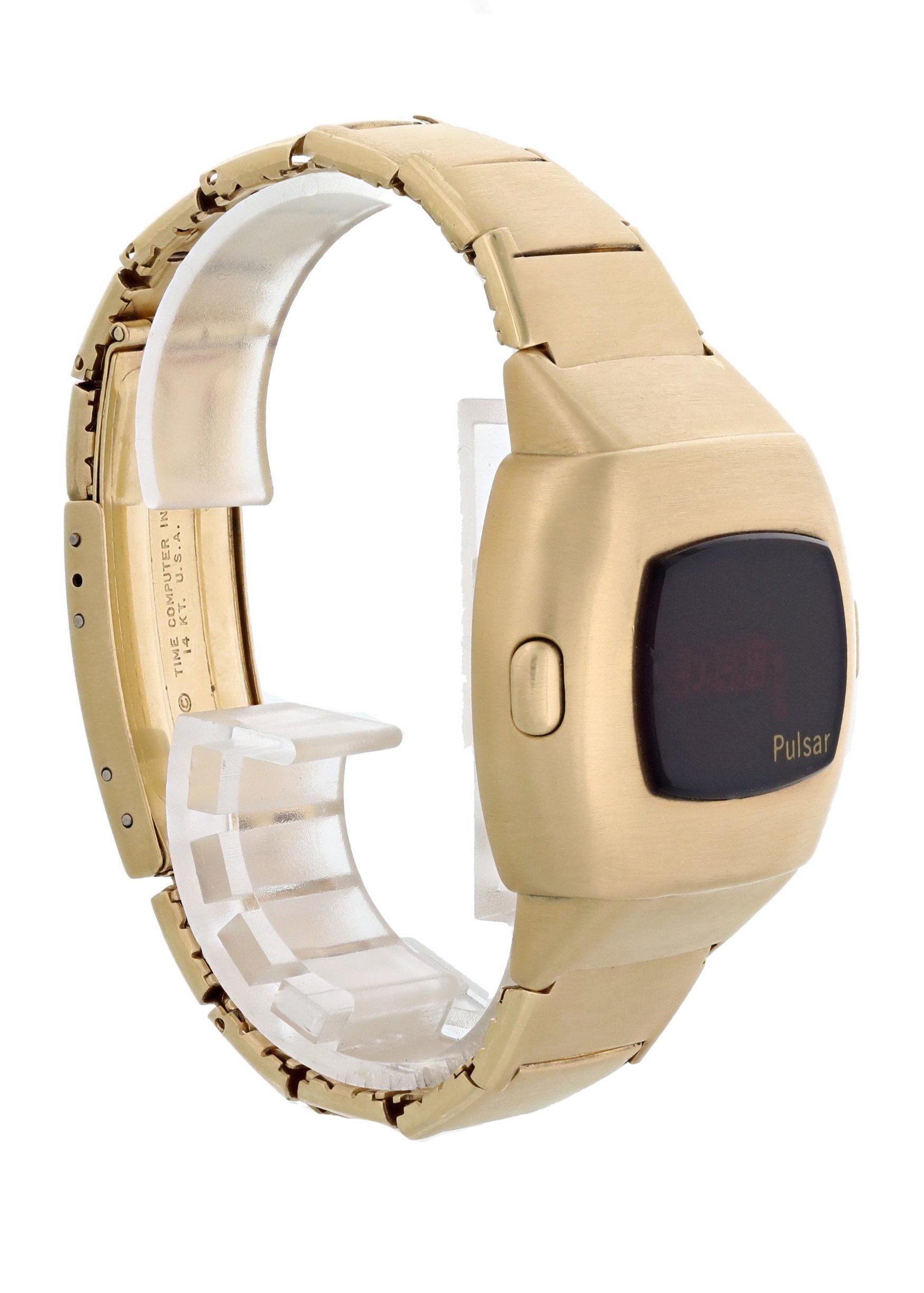 Pulsar Time Computer P3 Led Solid Gold Watch