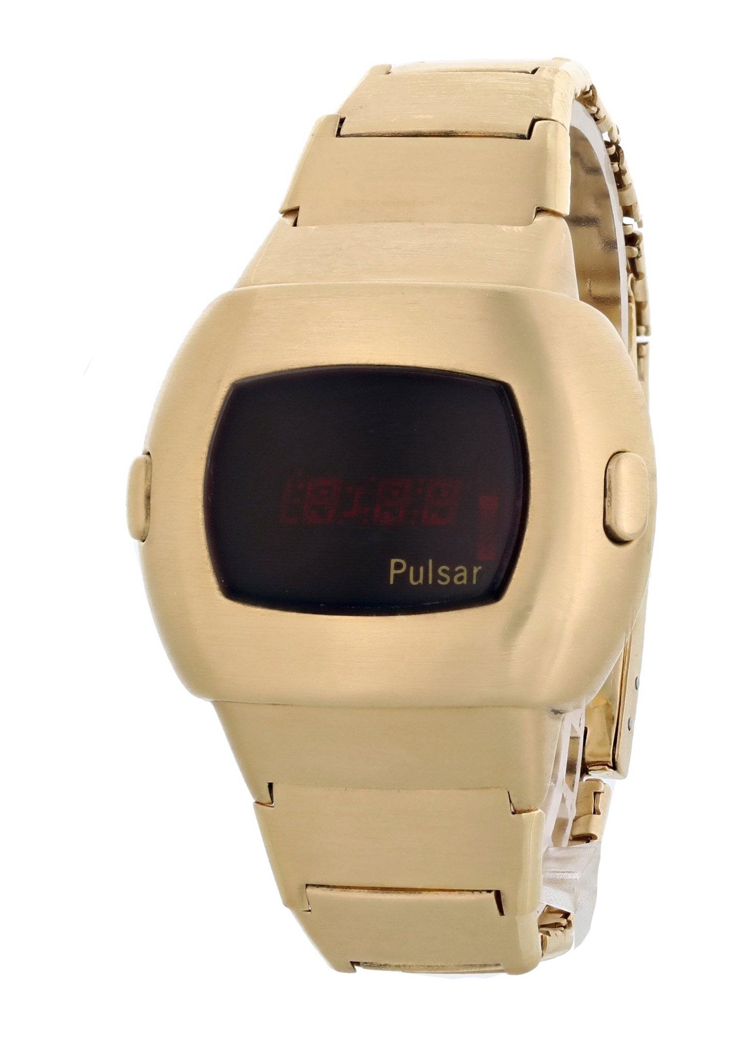 Pulsar Time Computer P3 Led Solid Gold Watch