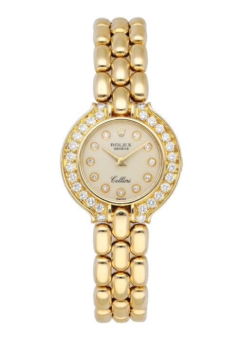 Rolex Cellini Vintage yellow gold Diamond Ladies Watch