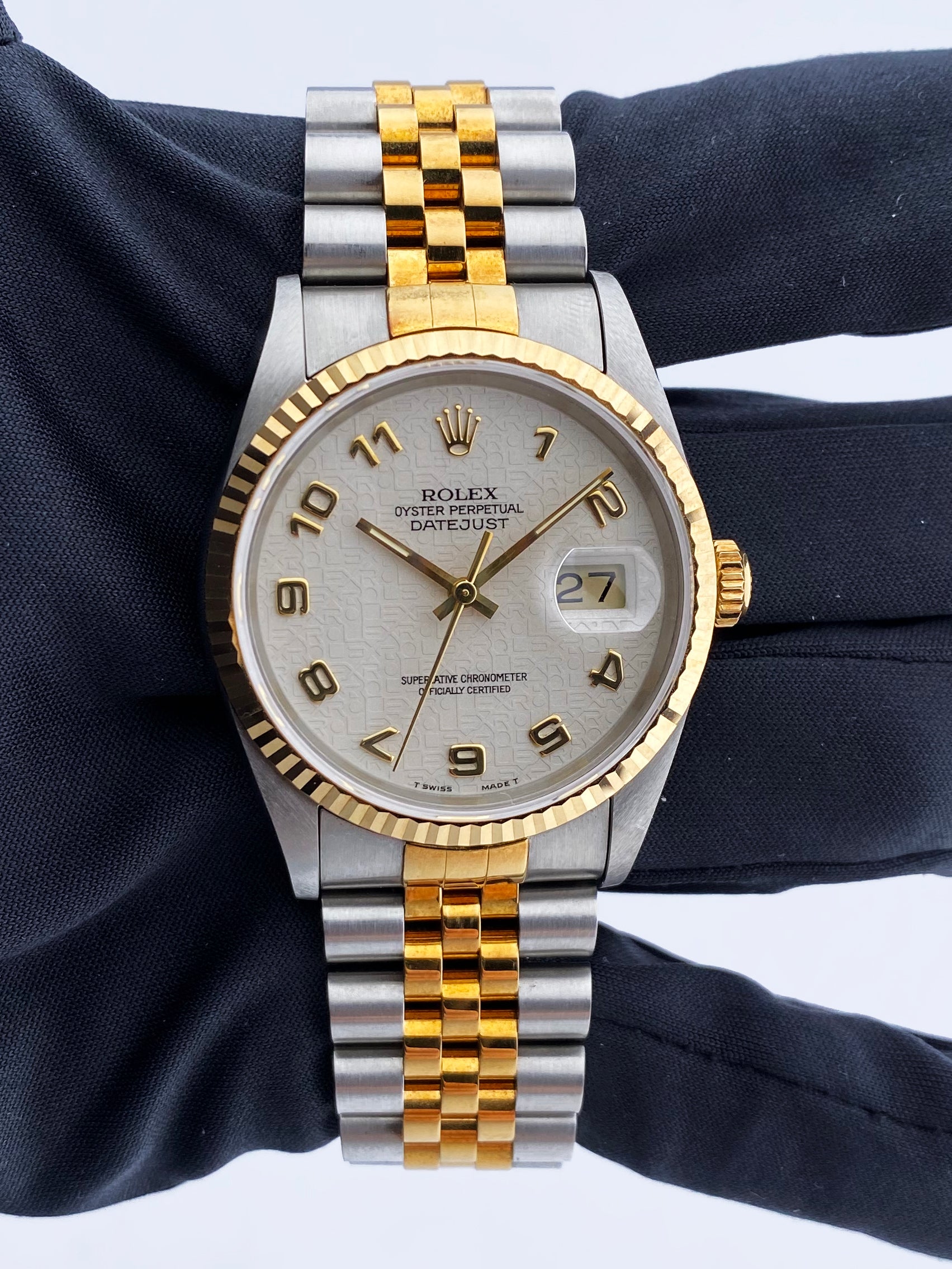 Rolex Datejust 16233 Anniversary Dial Men's Watch Box & Papers