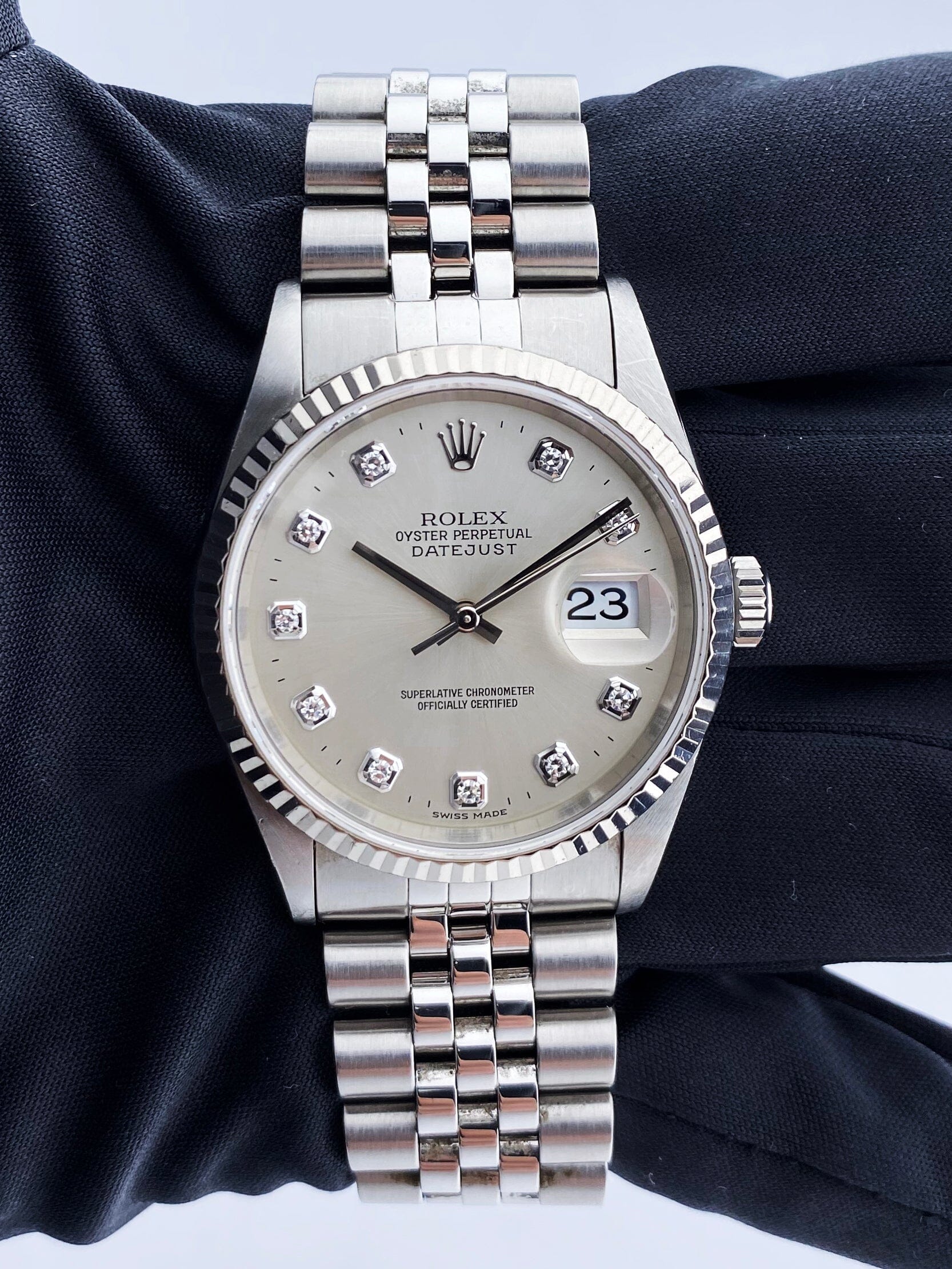 Rolex Datejust 16234 Diamond Dial Mens Watch