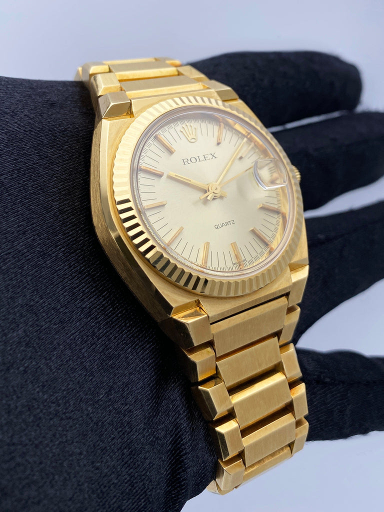 Rolex Datejust Oysterquartz 5100 18K Yellow Gold Mens Watch