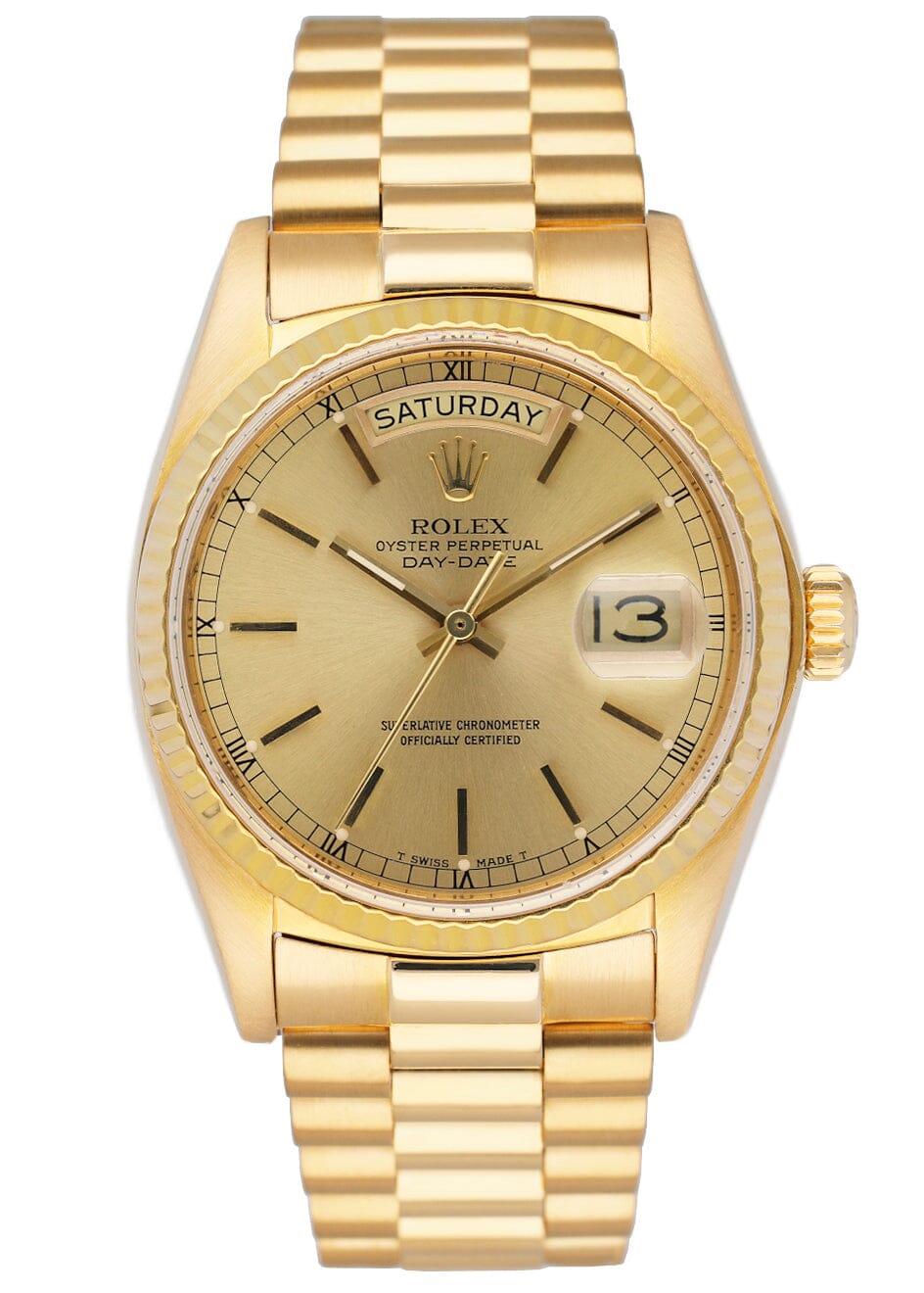 Rolex Day Date 18038 President 18K Yellow Gold Mens Watch Box Papers