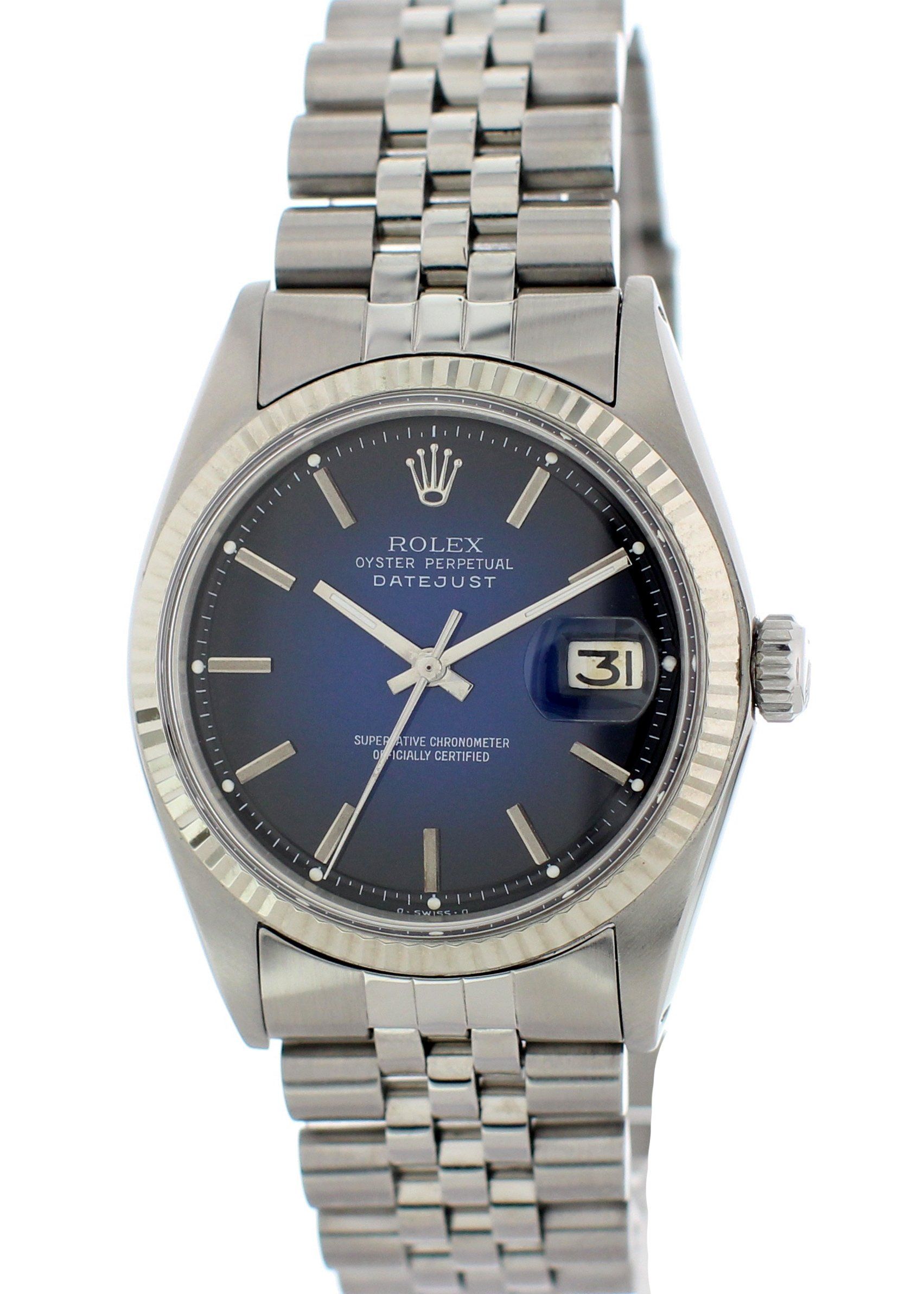 Rolex datejust 1603 hot sale blue dial