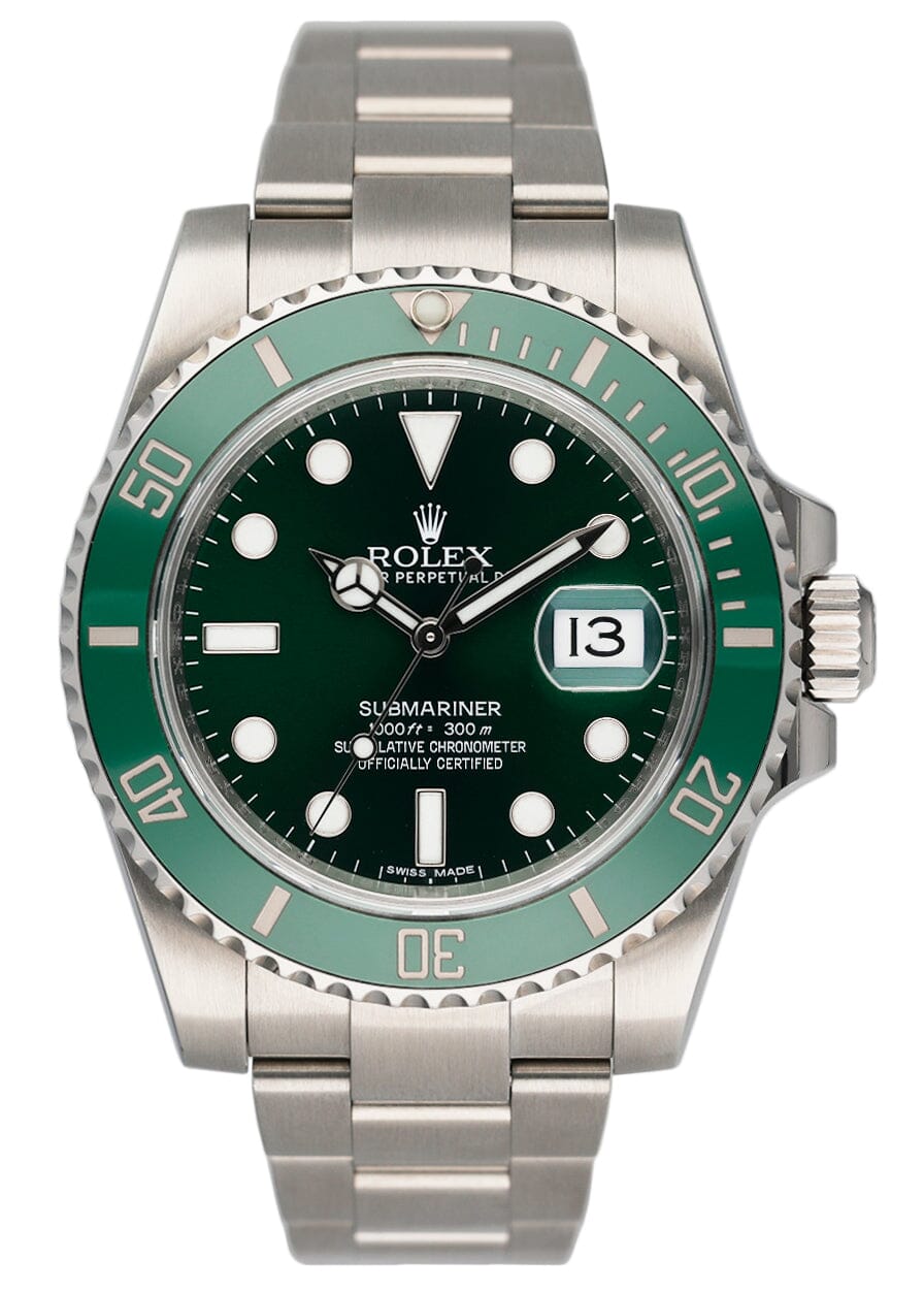 ROLEX Submariner Hulk Green Dial Bezel Steel Watch 116610LV