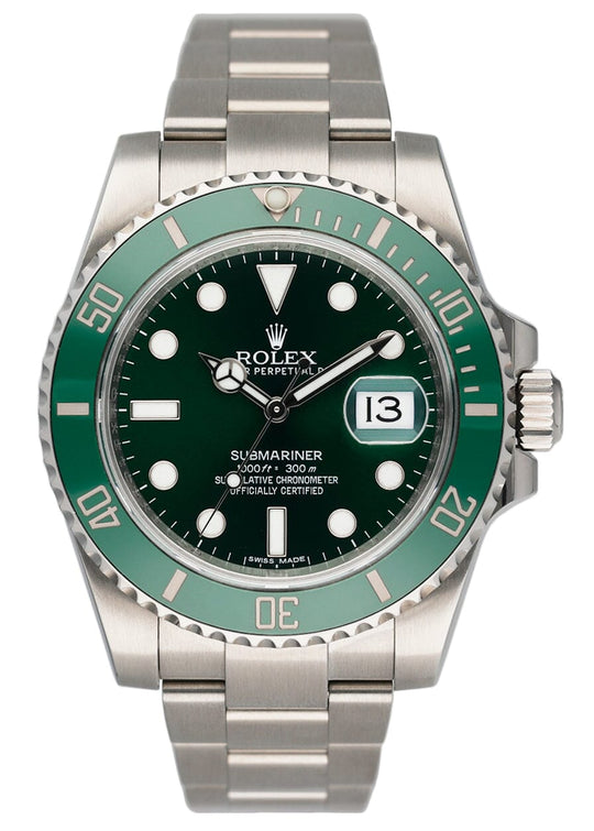 Mens Rolex Submariner 'Hulk' - Green Date Dial Watch - 116610LV - 2017